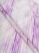 Pure Cotton Purple Color Jacqurad Lurex With Stripes Digital Print Fabric.